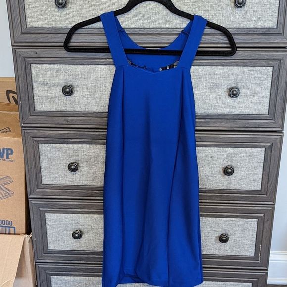 Zara Dresses & Skirts - XS Zara Blue Caged Back Bodycon Dress